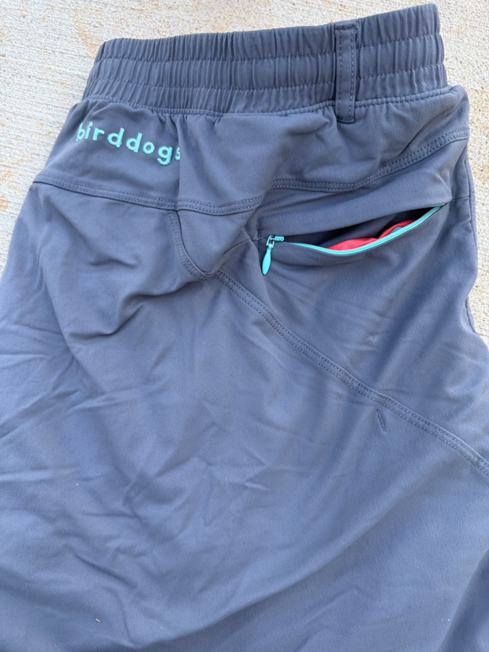 Men's Birddogs Athletic Drawstring Shorts in Charcoal Gray - Picture 4 of 4